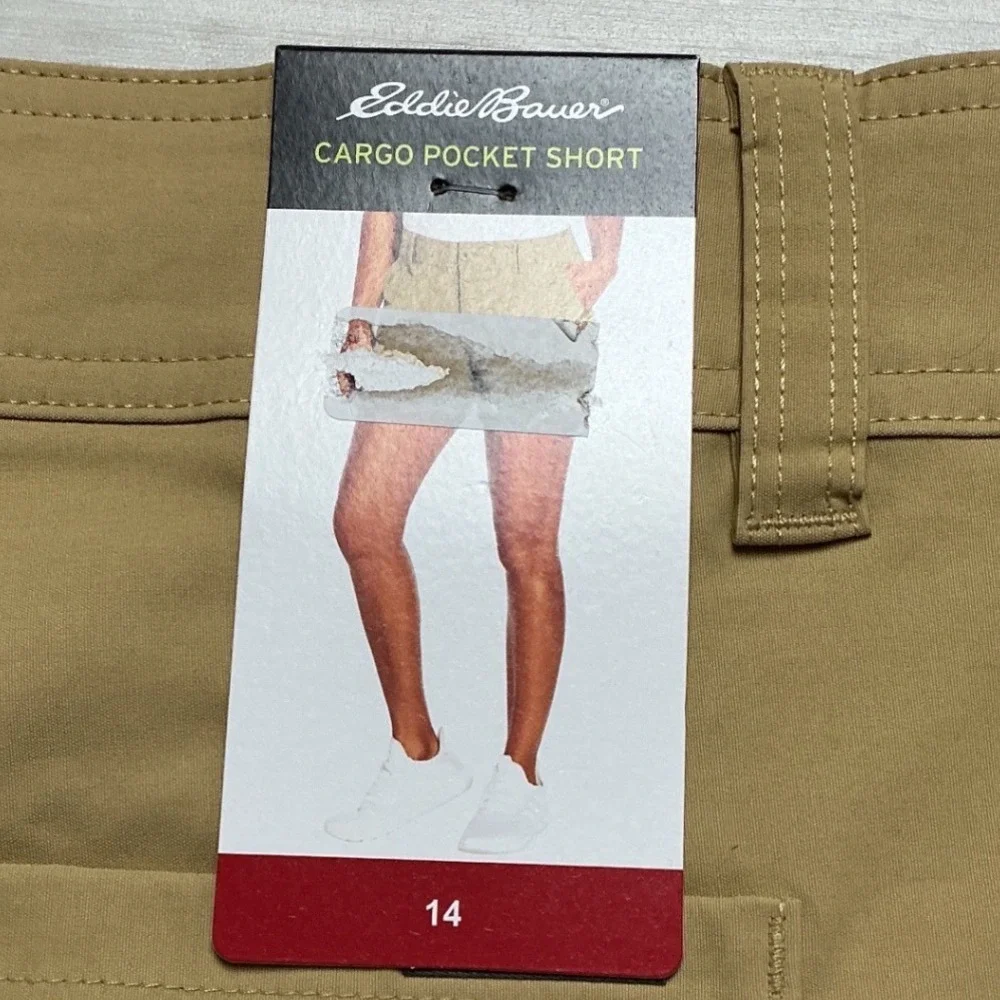 Eddie Bauer Cargo Pocket Short Women 14 Khaki New With Tags‎